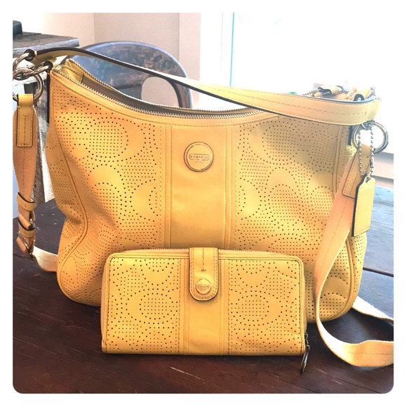 Coach Handbags - Yellow Coach Shoulder/crossbody bag